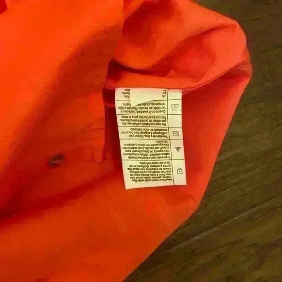 Carhartt Force Coral Pink Button Down Shirt Size 12-14 NWOT - Picture 4 of 4